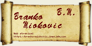 Branko Mioković vizit kartica